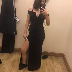 black long simple prom dress